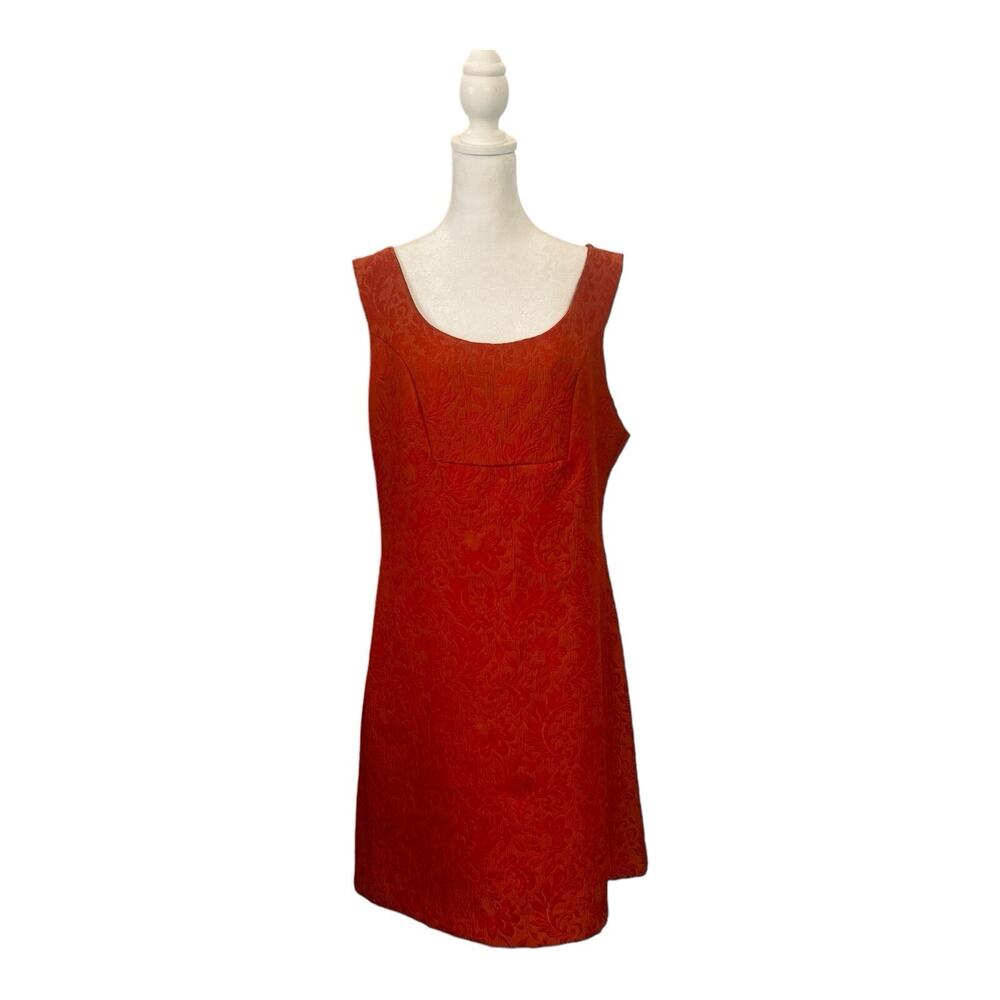 Anthropologie Dress Womens 12 What Goes Around Comes Around  Orange Brocade